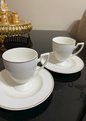Karaca Beyaz Parlak Altın Kenarlı Fincan Takımı - Görsel 2