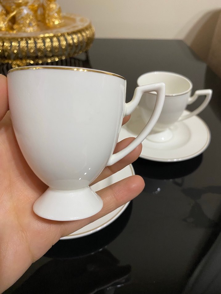 Karaca Beyaz Parlak Altın Kenarlı Fincan Takımı - Görsel 5