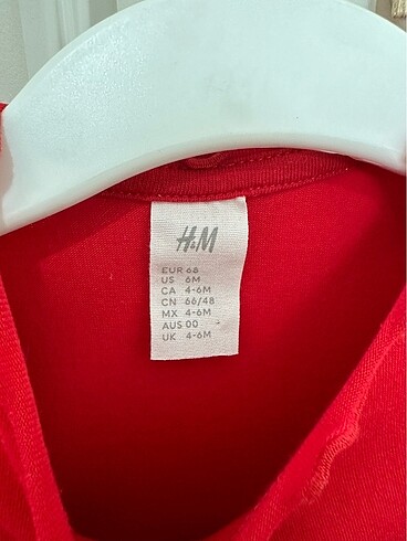 3-6 Ay Beden kırmızı Renk H&M Bebek Elbise