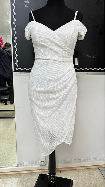 Diğer Onesta pul payet beyaz elbise