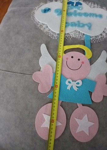 Bebek için Mavi Baskılı kapı süsü - Görsel 6