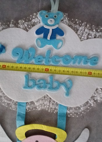 Bebek için Mavi Baskılı kapı süsü - Görsel 7