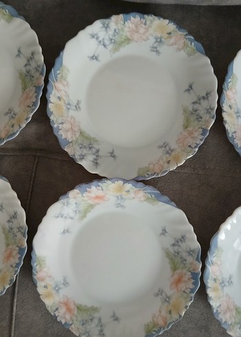 Pastel Çiçek Desenli Beyaz Tabak Seti Arcopal - Görsel 5