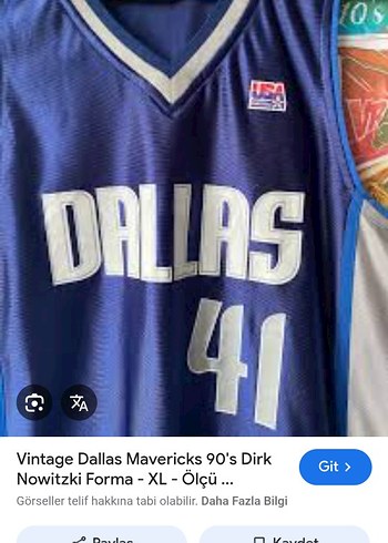 Vintage Dallas Mavericks forma - Görsel 5
