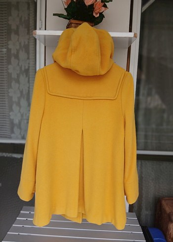 Mudo Sarı Kapüşonlu Kadın Kaban - Görsel 4