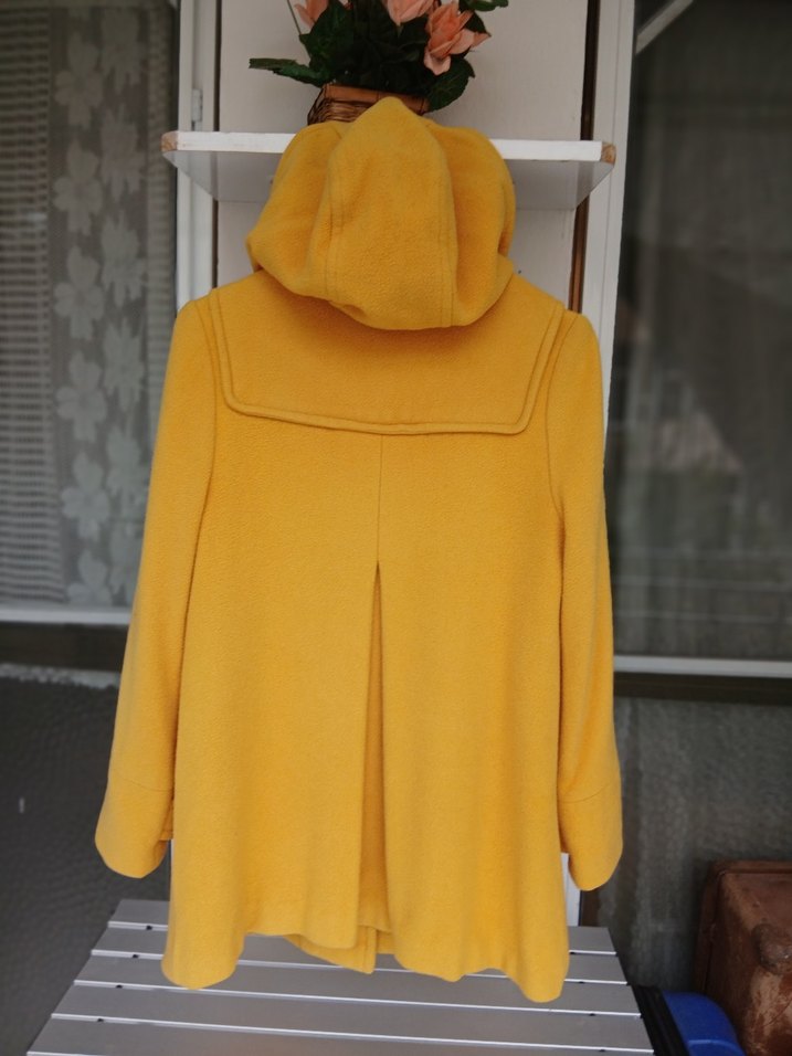 Mudo Sarı Kapüşonlu Kadın Kaban - Görsel 4