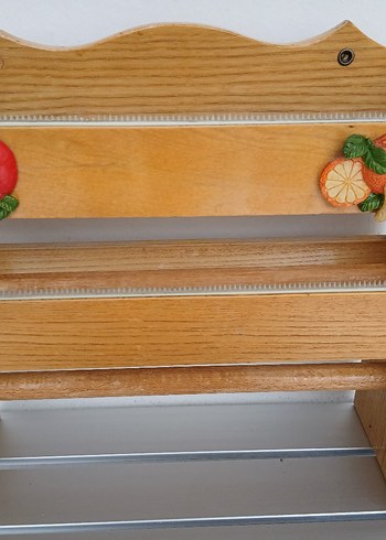 Vintage Ahşap,seramik detaylı, havlu, streçlik - Görsel 2