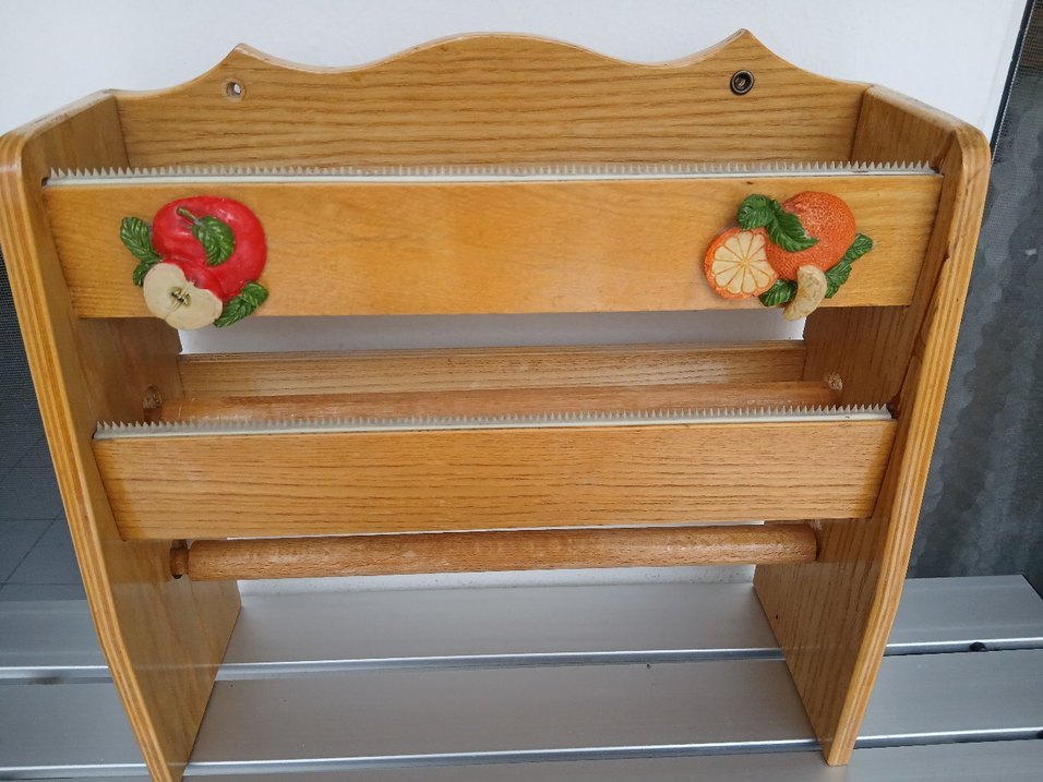 Vintage Ahşap,seramik detaylı, havlu, streçlik - Görsel 2