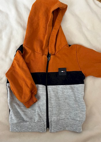 Erkek Kapüşonlu Fermuarlı Gri Sweatshirt