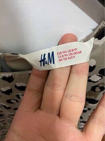 9 Yaş Beden H&M Leopar Desenli Kız Çocuk Elbise