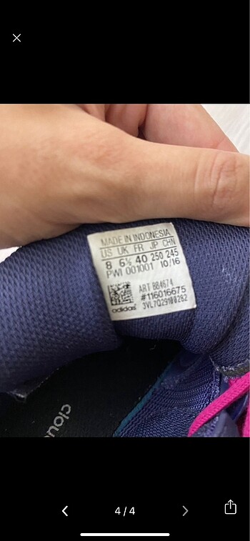 40 Beden mavi Renk Adidas spor ayakkabı