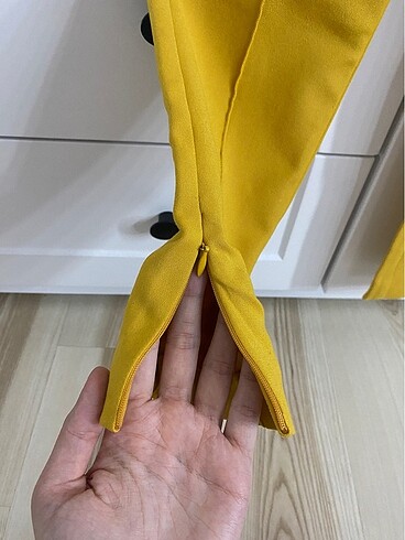 36 Beden sarı Renk Twist pantolon