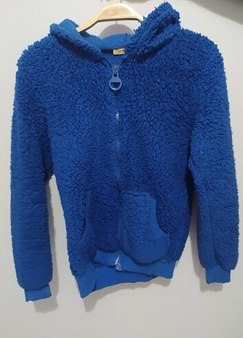 Tozlu Mavi peluş ceket