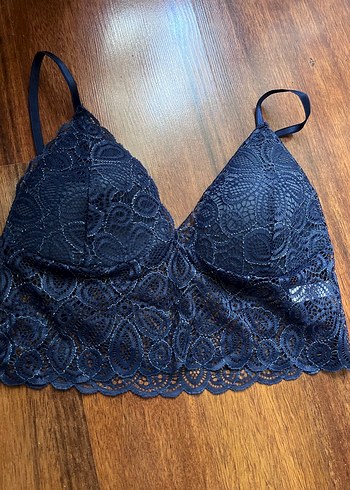 Lacivert Dantel Bohem Bralet