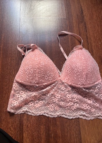 Pembe Dantel Bohem Bralet