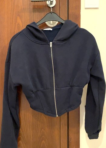 Kadın Lacivert Fermuarlı Sweatshirt