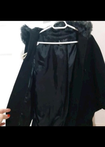 Kürk Detaylı Siyah panço - Görsel 2