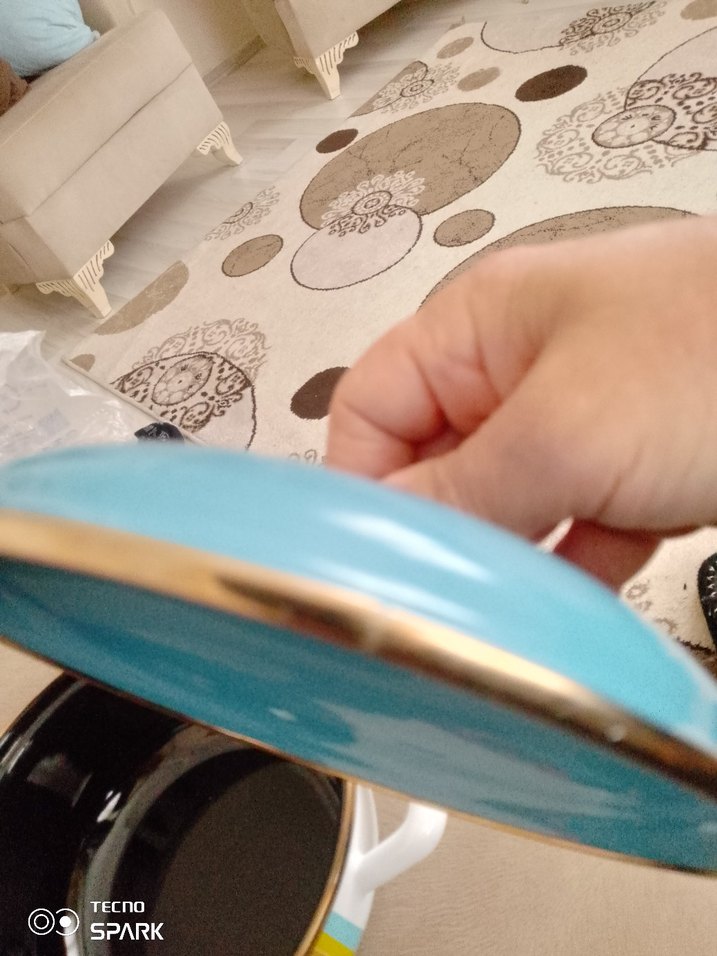 Renkli Çizgili Mavi Kapaklı Tencere Seti - Görsel 3