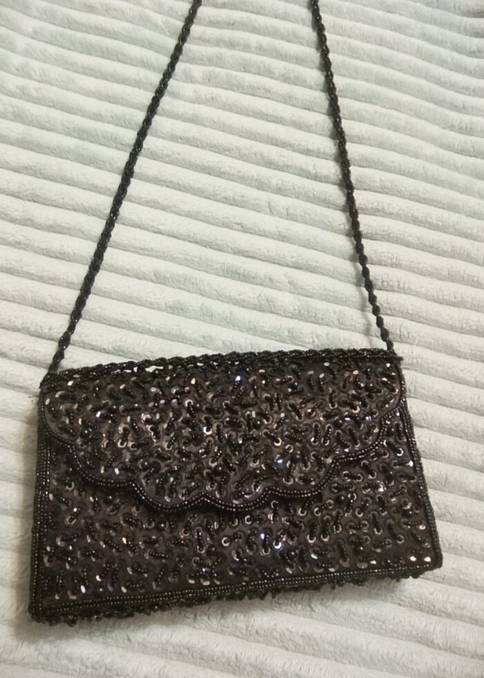 El işçiliği boncuk işlemeli abiye çanta  - Görsel 3