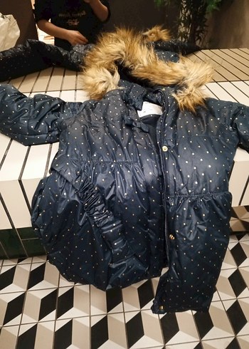 Kürk Detaylı Kız Çocuk Kaban - Görsel 6