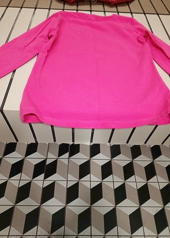 Kız Çocuk Pembe Uzun Kollu Baskılı Tişört - Görsel 3