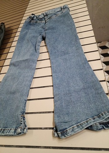 Düğmeli Mavi Kadın Kot Pantolon - Görsel 4