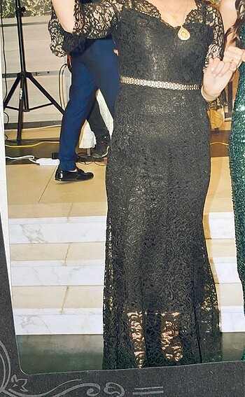 Abiye Siyah dantel abiye