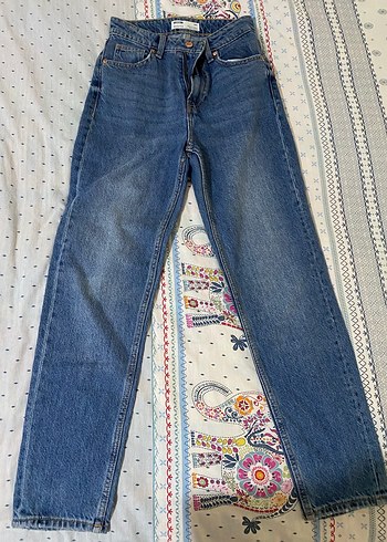 xs Beden Kadın Mavi Denim MoM fit jean