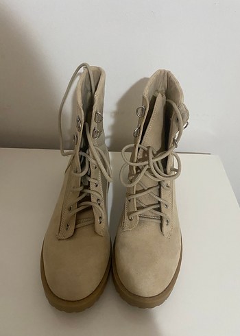 H&M Bej Süet Kadın Bot