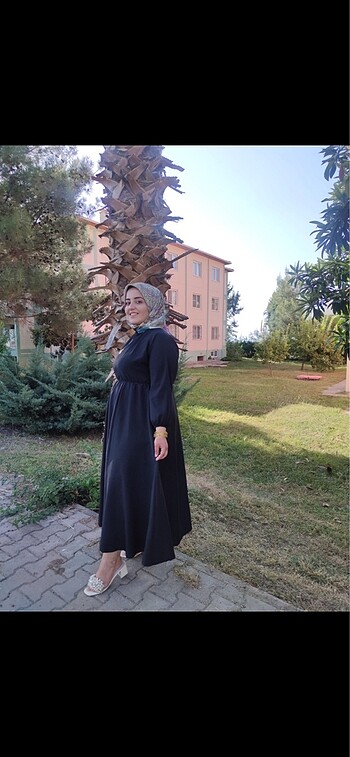 48 Beden Siyah uzun elbise