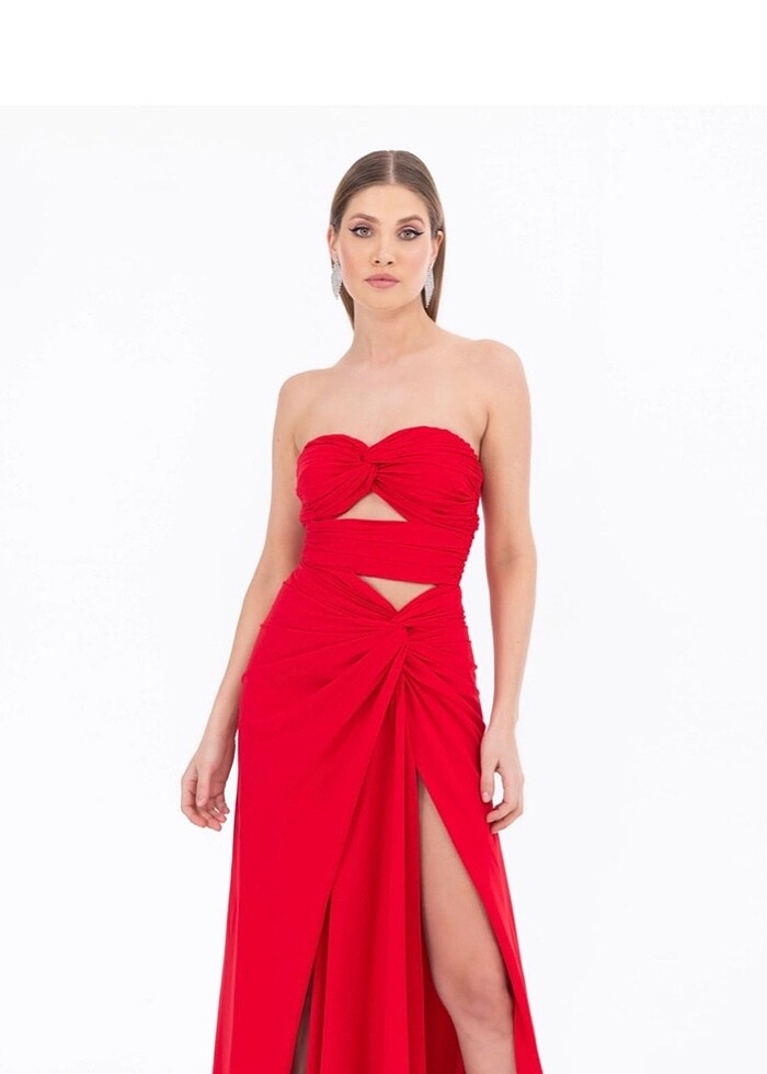 İlmio Kırmızı Abiye - Görsel 3