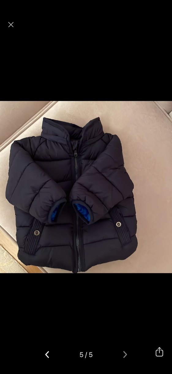 Erkek Çocuk Koyu Mavi Kapüşonlu Mont - Görsel 4