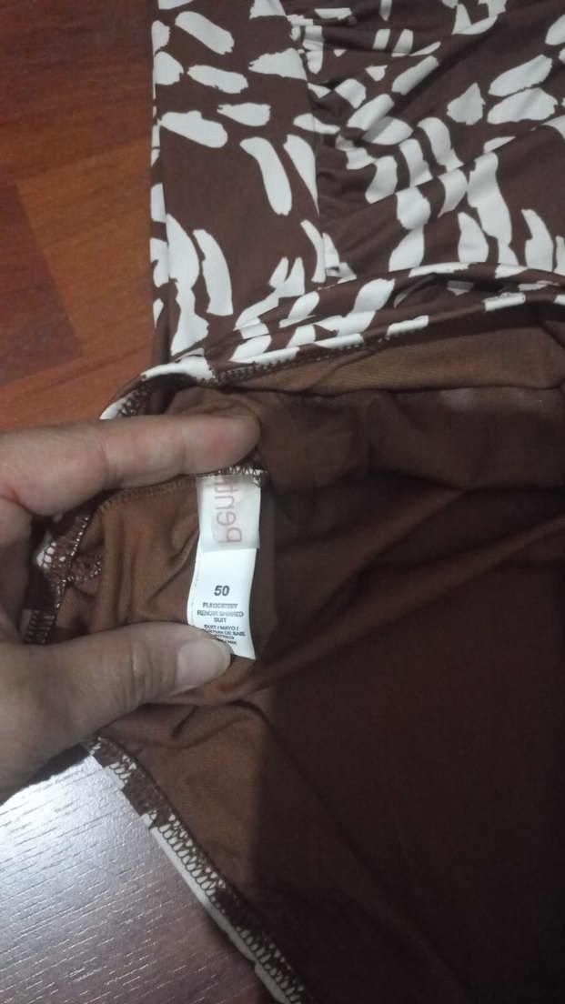 Kahverengi Zebra Desenli Drapeli Kadın Mayo - Görsel 2