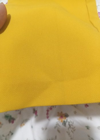 Kadın Sarı Midi Kumaş Pantolon - Görsel 2