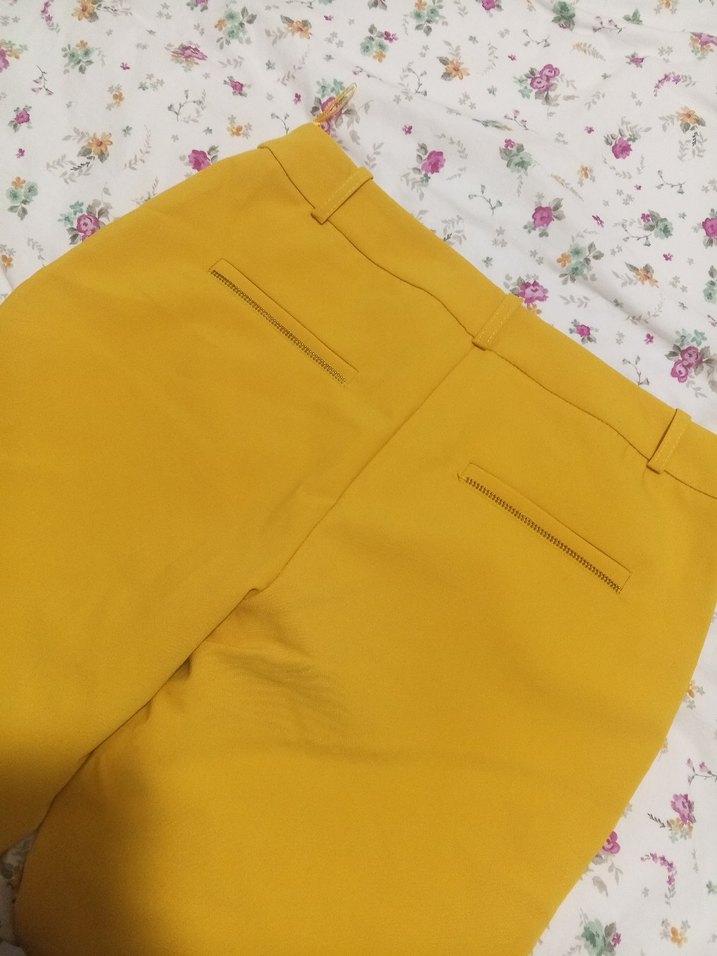 Kadın Sarı Midi Kumaş Pantolon - Görsel 4