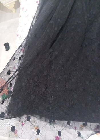 Dantel Detaylı Siyah Uzun Gotik Etek - Görsel 3