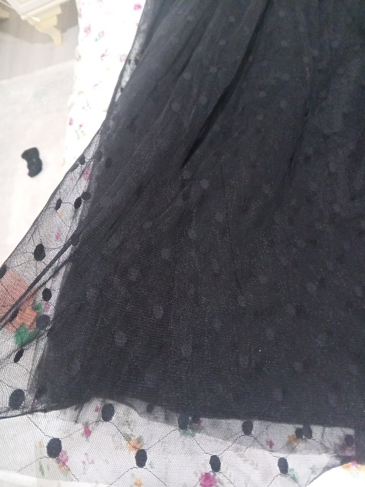 Dantel Detaylı Siyah Uzun Gotik Etek - Görsel 3