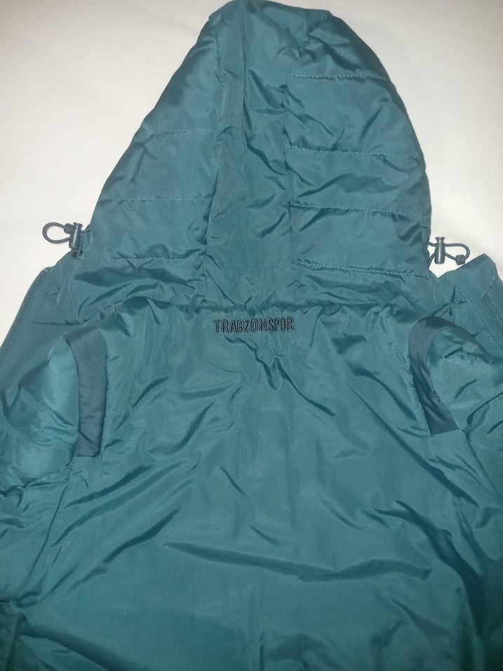 Çocuk Turkuaz Kısa Kapüşonlu Ceket - Görsel 4