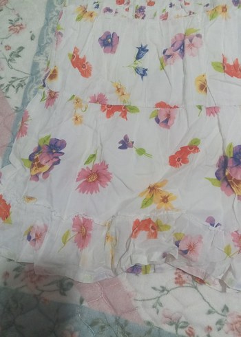 Çiçek Desenli Kız Çocuk Askılı Elbise - Görsel 3