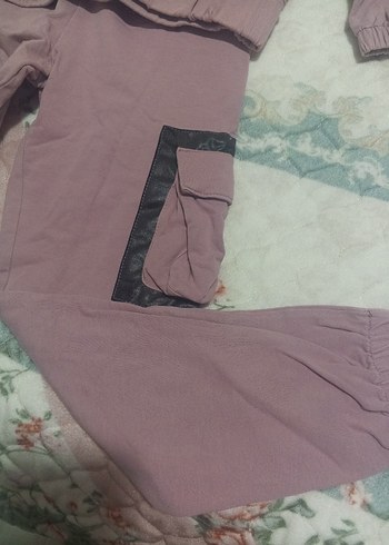 kız çocukPembe Bel Detaylı Rahat Eşofman Takımı - Görsel 3