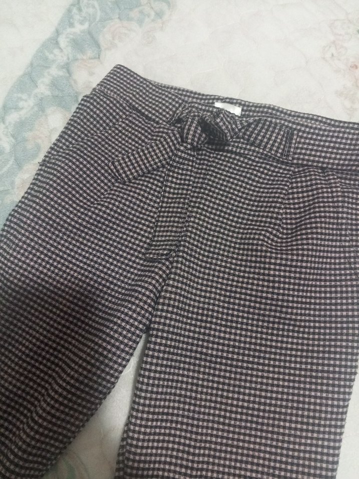 Gri Kemerli Rahat Kesim Kız Kumaş Pantolon - Görsel 5