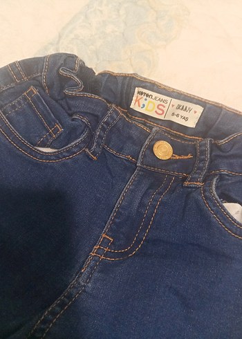 kız Çocuk Renkli Batik Desenli Kot Pantolon - Görsel 2