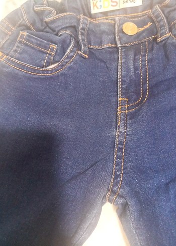 kız Çocuk Renkli Batik Desenli Kot Pantolon - Görsel 4