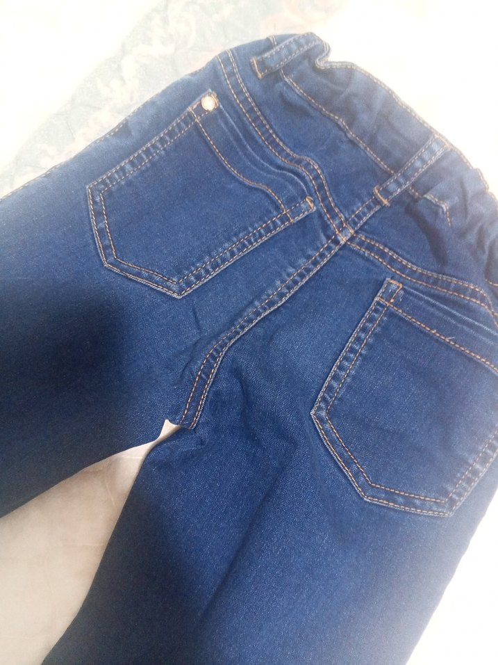 kız Çocuk Renkli Batik Desenli Kot Pantolon - Görsel 5