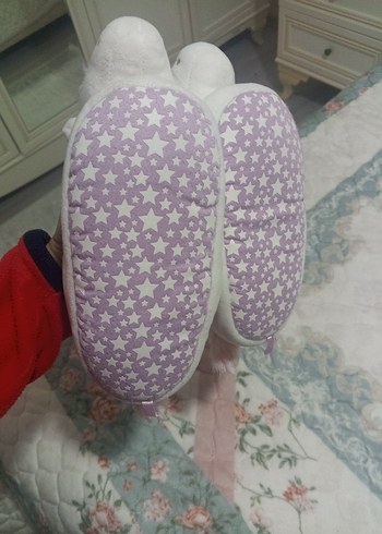Kızlar için Mor Unicorn Peluş Terlik - Görsel 2