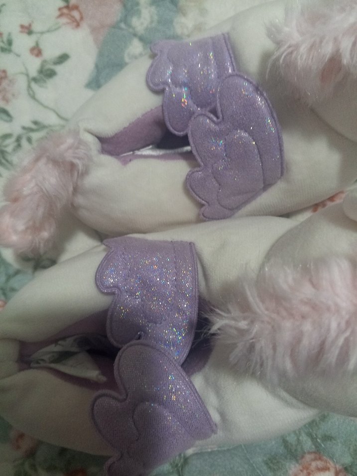 Kızlar için Mor Unicorn Peluş Terlik - Görsel 5