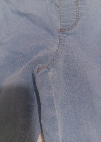 Düğmeli Mavi Kız Kot Pantolon - Görsel 4