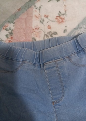 Düğmeli Mavi Kız Kot Pantolon - Görsel 6