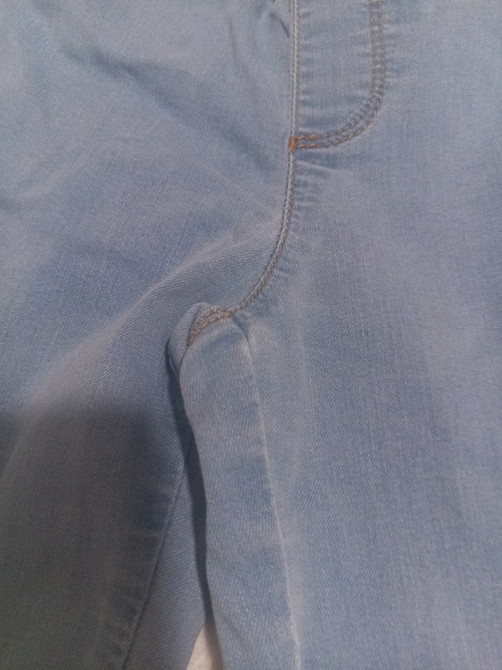 Düğmeli Mavi Kız Kot Pantolon - Görsel 4