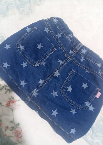 Kız Çocuk Renkli Bağlamalı Denim Etek - Görsel 3